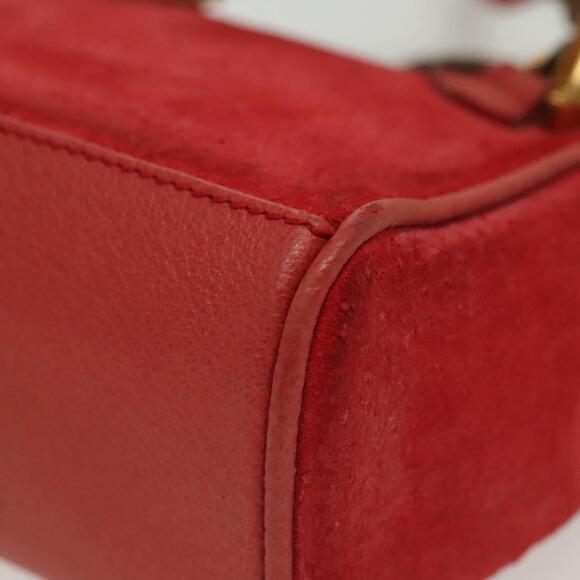 GUCCI Bamboo Hand Bag Suede Red Gold 007 1793 007 1793 - Picture 15 of 16